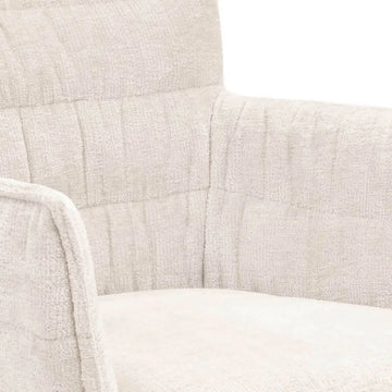 Esszimmerstuhl – Cremefarbener Ton, Chenille Bezug, Geschwungene Rückenlehne - Goos | Kick Collection