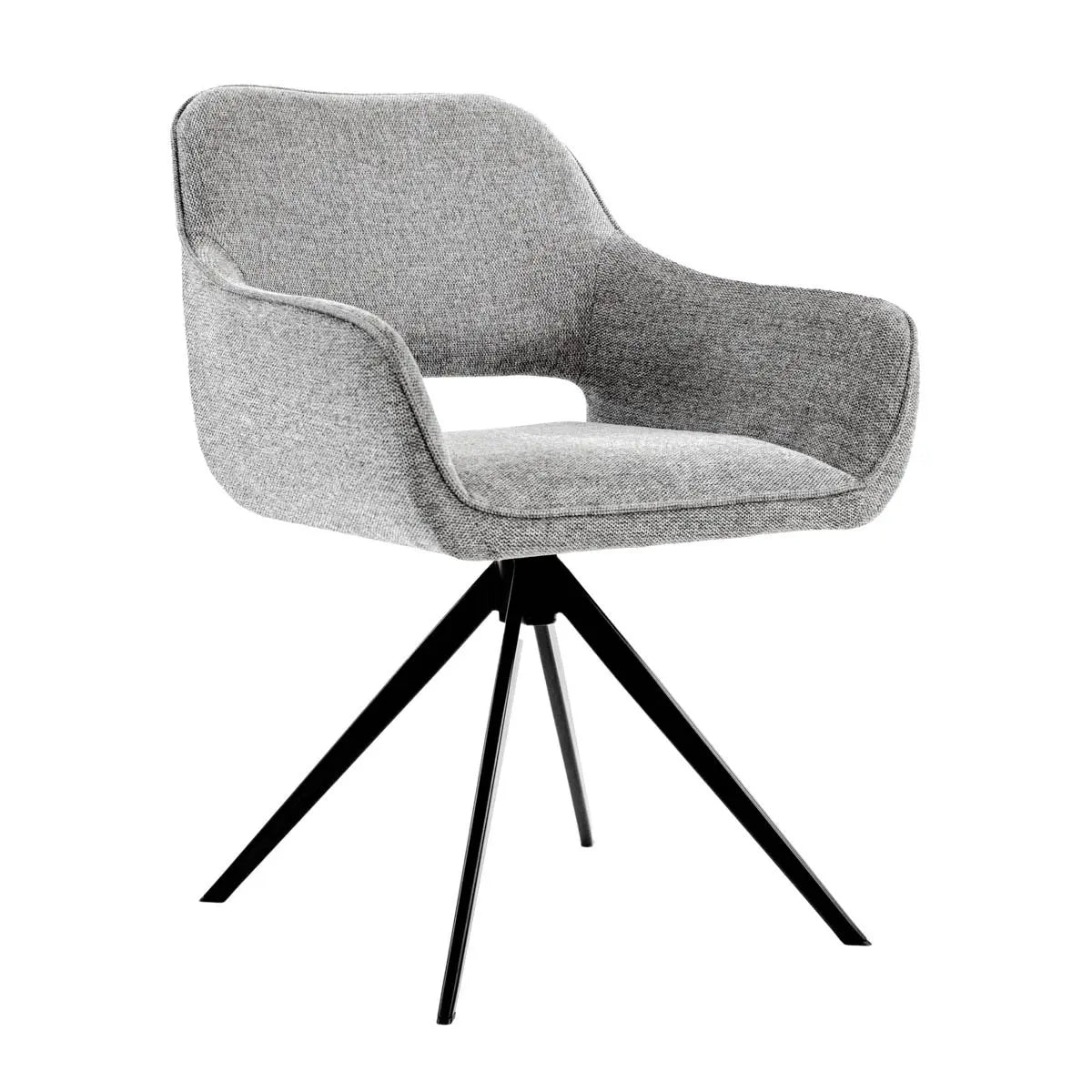 Drehstuhl – Dunkelgrauer Stoff, Schwarzes Metall, Drehbare Form - Miyo | Kick Collection