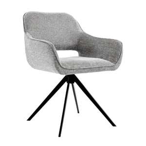 Drehstuhl – Dunkelgrauer Stoff, Schwarzes Metall, Drehbare Form - Miyo | Kick Collection