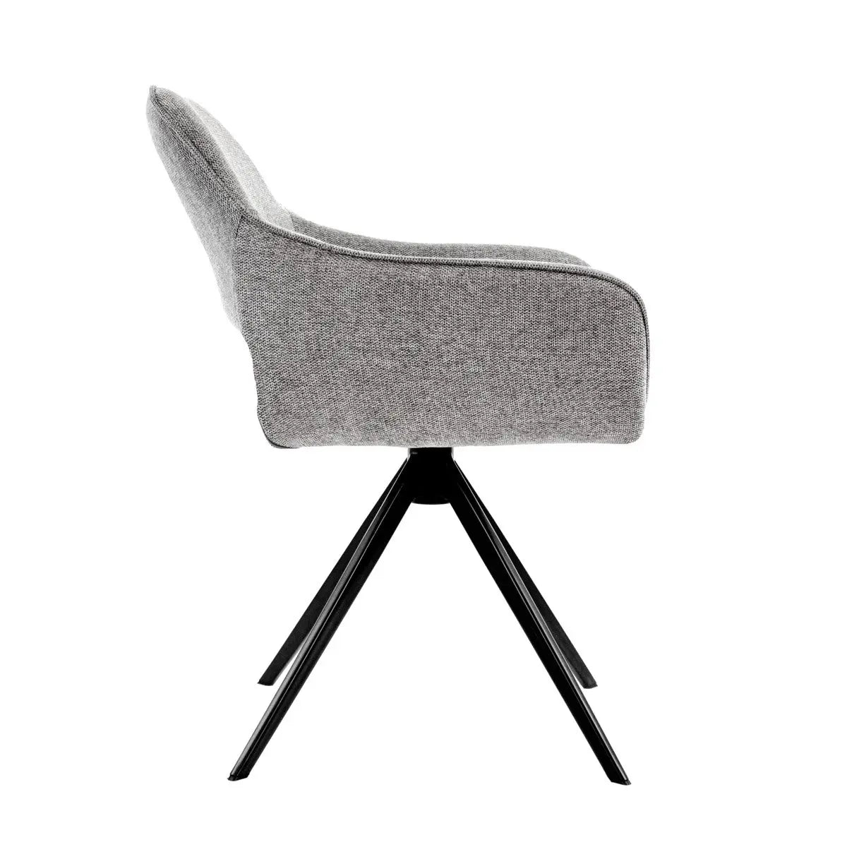 Drehstuhl – Dunkelgrauer Stoff, Schwarzes Metall, Drehbare Form - Miyo | Kick Collection