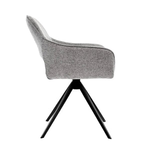Drehstuhl – Dunkelgrauer Stoff, Schwarzes Metall, Drehbare Form - Miyo | Kick Collection