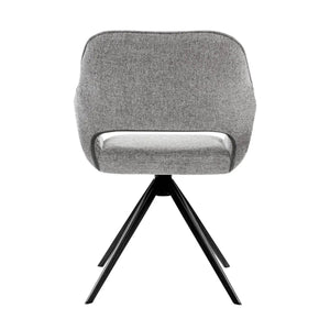 Drehstuhl – Dunkelgrauer Stoff, Schwarzes Metall, Drehbare Form - Miyo | Kick Collection