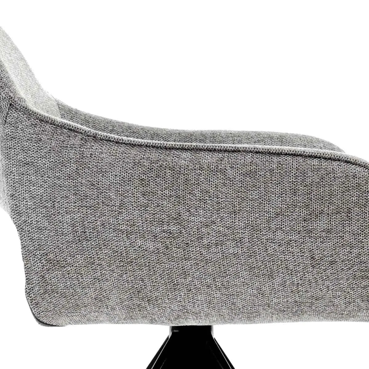 Drehstuhl – Dunkelgrauer Stoff, Schwarzes Metall, Drehbare Form - Miyo | Kick Collection