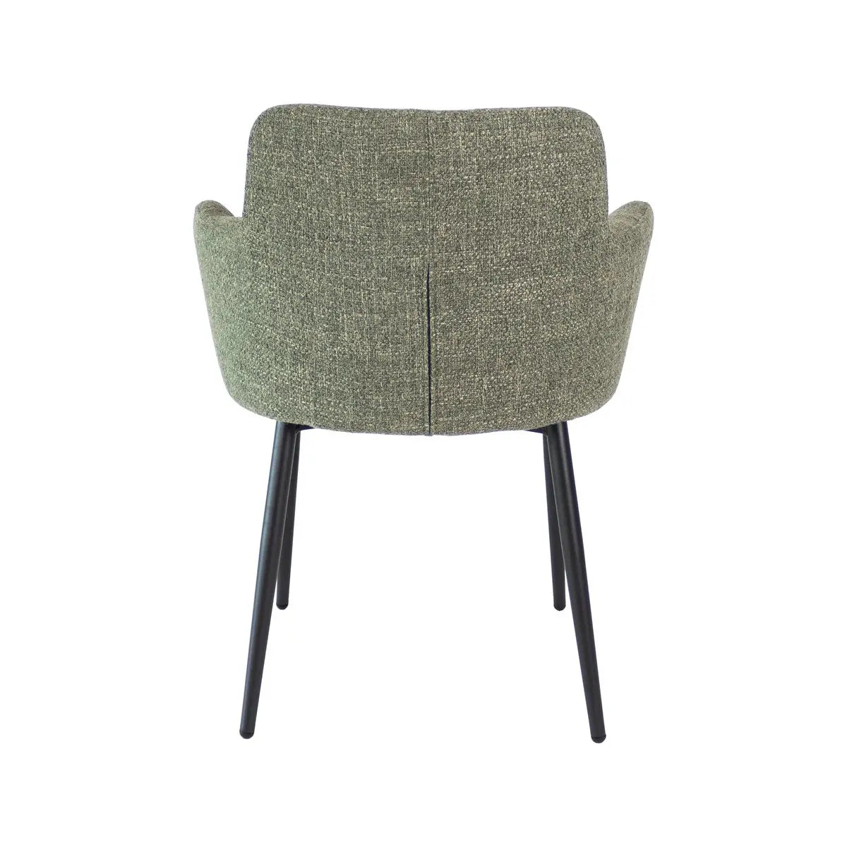Esszimmerstuhl – Grüne Farbe, Texturstoff Bezug, Schwarzes Metallgestell - Emma | Kick Collection