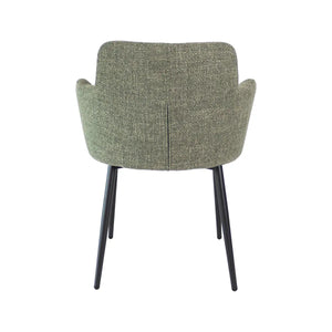 Esszimmerstuhl – Grüne Farbe, Texturstoff Bezug, Schwarzes Metallgestell - Emma | Kick Collection