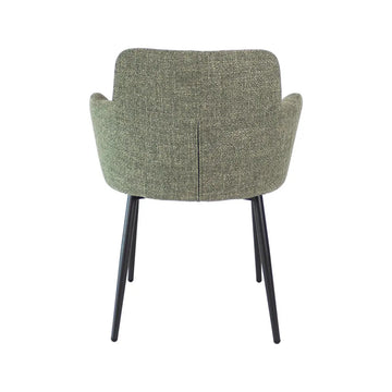 Esszimmerstuhl – Grüne Farbe, Texturstoff Bezug, Schwarzes Metallgestell - Emma | Kick Collection