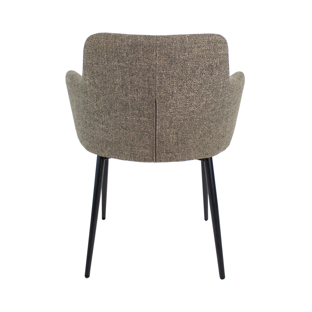 Esszimmerstuhl – Taupe Farbe, Texturstoff Bezug, Schwarzes Metallgestell - Emma | Kick Collection