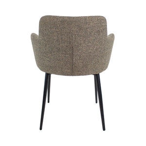 Esszimmerstuhl – Taupe Farbe, Texturstoff Bezug, Schwarzes Metallgestell - Emma | Kick Collection