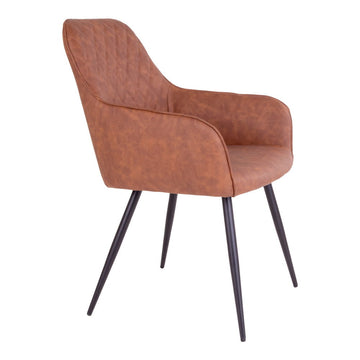 Dining Chair – Vintage PU Leather, Ergonomic Seating Comfort, Sturdy Metal Frame – Harbo | House Nordic