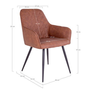 Dining Chair – Vintage PU Leather, Ergonomic Seating Comfort, Sturdy Metal Frame – Harbo | House Nordic
