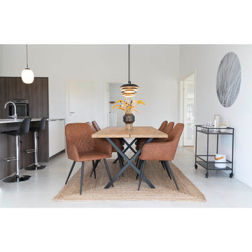 Dining Chair – Vintage PU Leather, Ergonomic Seating Comfort, Sturdy Metal Frame – Harbo | House Nordic