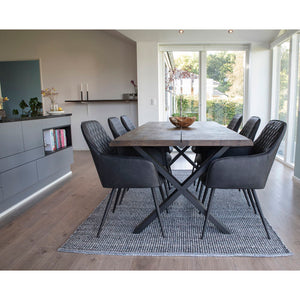 Esszimmerstuhl – Schwarz, PU-Lederbezug, Schwarzes Metallgestell - Harbo | House Nordic