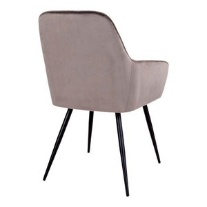 Esszimmerstuhl - Hellbrauner Samt, Schwarze Metallbeine, 87 cm Höhe - Harbo | House Nordic