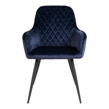Dining Chair – Velour Upholstery, Black Legs, Scandinavian Style – Harbo | House Nordic
