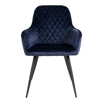Dining Chair – Velour Upholstery, Black Legs, Scandinavian Style – Harbo | House Nordic