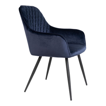 Dining Chair – Velour Upholstery, Black Legs, Scandinavian Style – Harbo | House Nordic