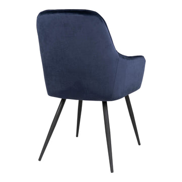 Dining Chair – Velour Upholstery, Black Legs, Scandinavian Style – Harbo | House Nordic
