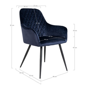 Dining Chair – Velour Upholstery, Black Legs, Scandinavian Style – Harbo | House Nordic