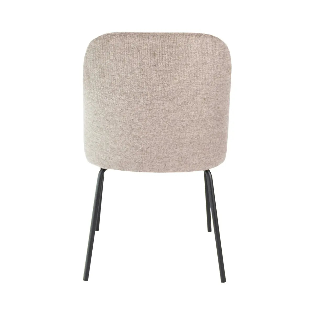 Esszimmerstuhl – Taupe Farbe, Weicher Stoff, Runde Rückenlehne - Britt | Kick Collection
