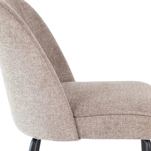 Esszimmerstuhl – Taupe Farbe, Weicher Stoff, Runde Rückenlehne - Britt | Kick Collection