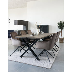Esszimmerstuhl – Hellbraun, Samtbezug, 360° drehbar - Harbo | House Nordic