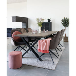 Esszimmerstuhl – Hellbraun, Samtbezug, 360° drehbar - Harbo | House Nordic