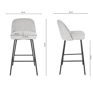 Barstuhl – Texture Stoff, Metall Gestell, Graue Farbe - Lucy | Kick Collection