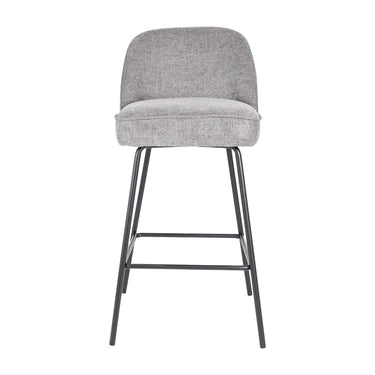 Barhocker – Dunkelgrauer Stoff, Schwarzes Metallgestell, Runde Rückenlehne - Lucy | Kick Collection