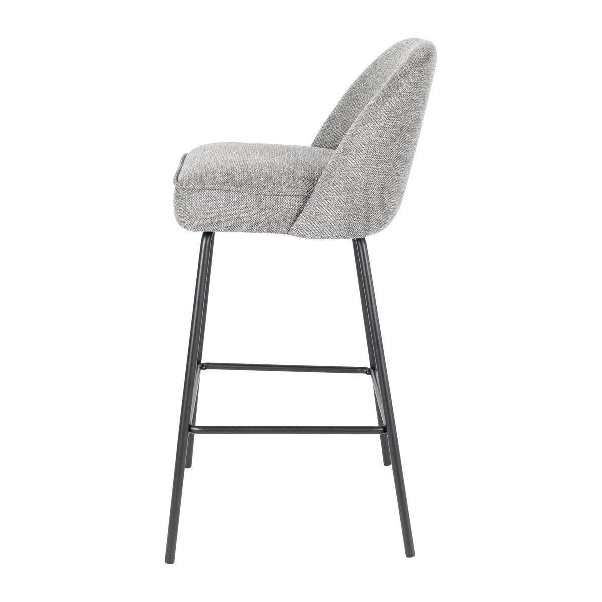 Barstuhl – Texture Stoff, Metall Gestell, Dunkelgraue Farbe - Lucy | Kick Collection