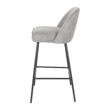 Barstuhl – Texture Stoff, Metall Gestell, Dunkelgraue Farbe - Lucy | Kick Collection