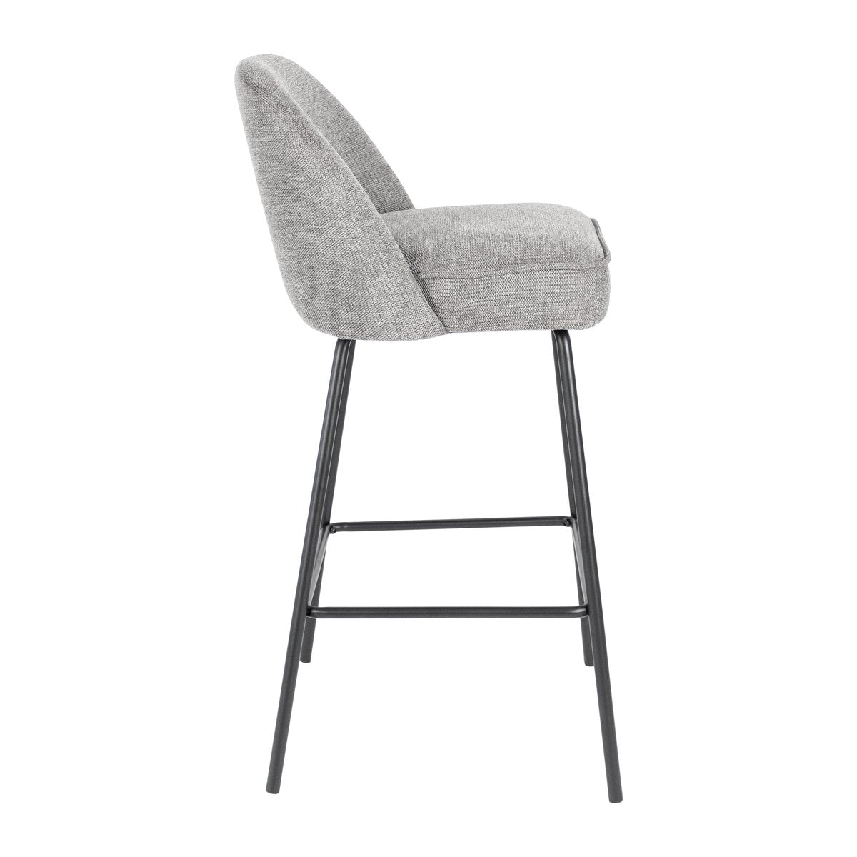 Barstuhl – Texture Stoff, Metall Gestell, Dunkelgraue Farbe - Lucy | Kick Collection