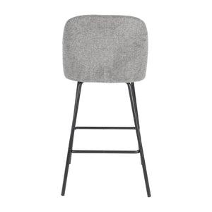 Barstuhl – Texture Stoff, Metall Gestell, Dunkelgraue Farbe - Lucy | Kick Collection