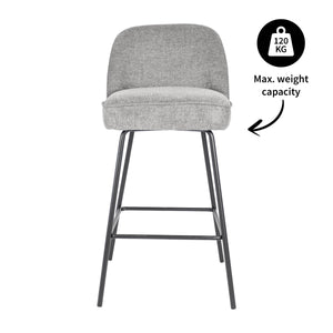 Barstuhl – Texture Stoff, Metall Gestell, Dunkelgraue Farbe - Lucy | Kick Collection