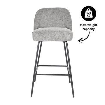 Barstuhl – Texture Stoff, Metall Gestell, Dunkelgraue Farbe - Lucy | Kick Collection
