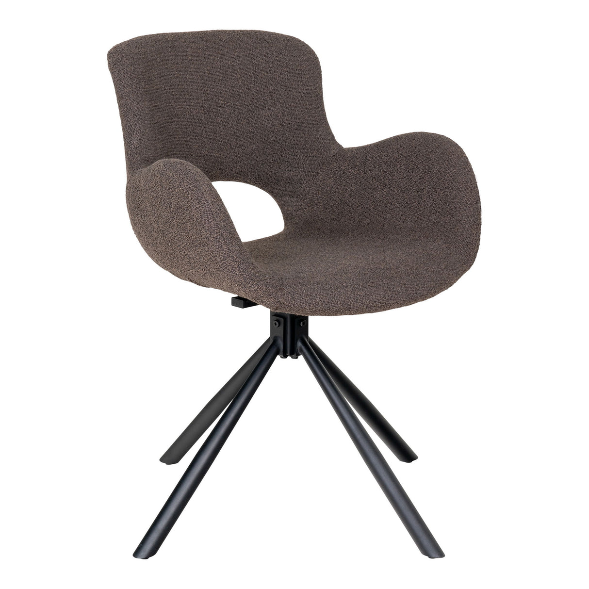 Esszimmerstuhl – Braun, 360° drehbar, Bouclé-Bezug, 82,5 cm hoch - Amorim | House Nordic
