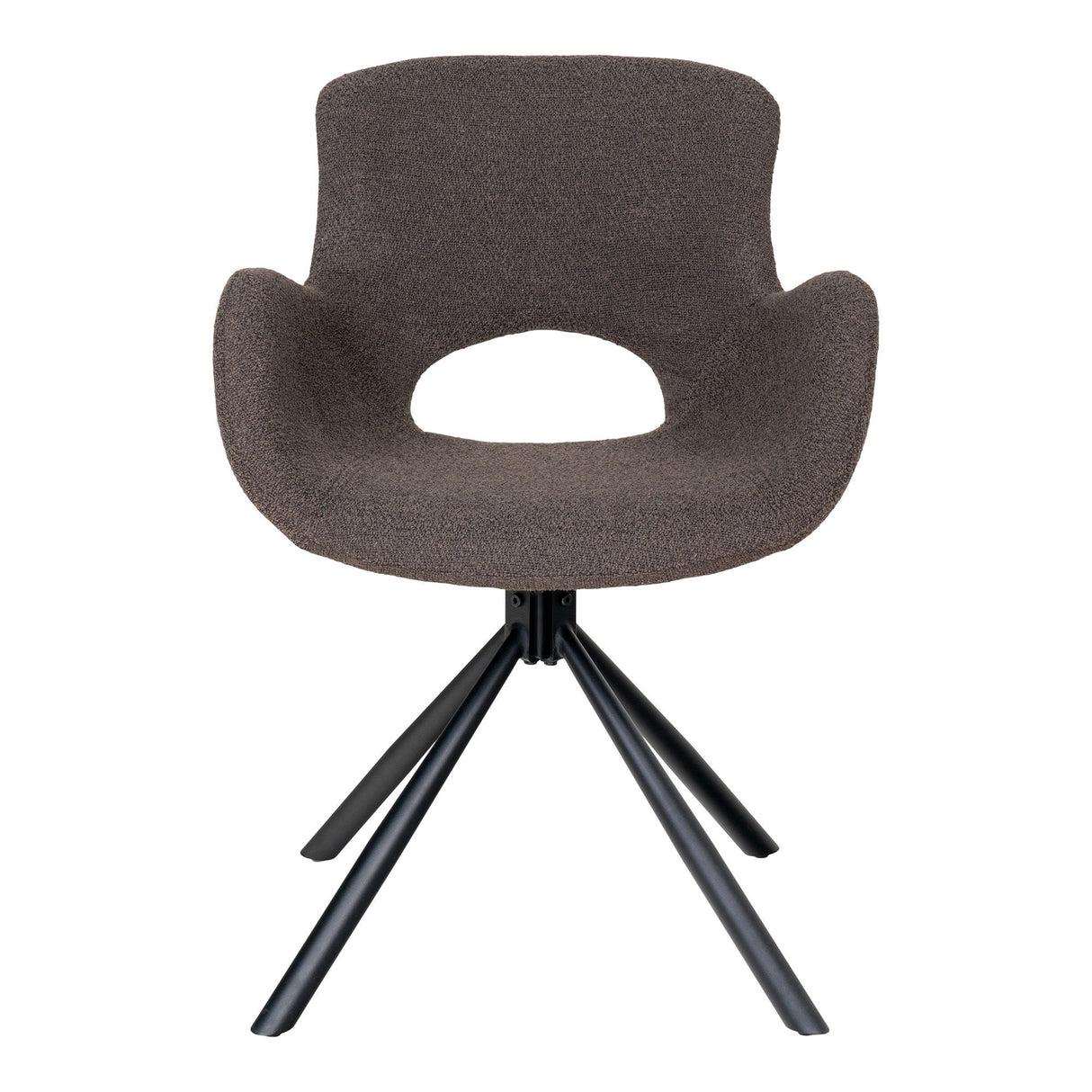 Esszimmerstuhl – Braun, 360° drehbar, Bouclé-Bezug, 82,5 cm hoch - Amorim | House Nordic