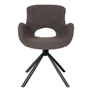 Esszimmerstuhl – Braun, 360° drehbar, Bouclé-Bezug, 82,5 cm hoch - Amorim | House Nordic