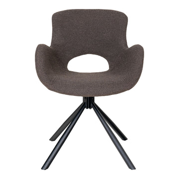 Esszimmerstuhl – Braun, 360° drehbar, Bouclé-Bezug, 82,5 cm hoch - Amorim | House Nordic