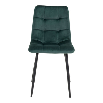 Dining chair - velvety surface, elegant lines, stable metal frame - Middelfart | House Nordic