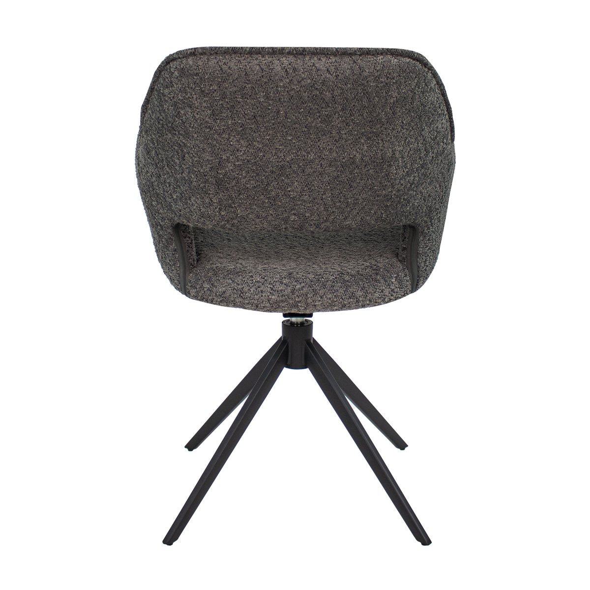 Drehstuhl – Bouclé Stoff, Metallgestell, Dunkelgraue Farbe - Owen | Kick Collection
