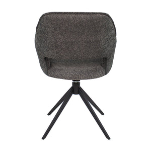 Drehstuhl – Bouclé Stoff, Metallgestell, Dunkelgraue Farbe - Owen | Kick Collection