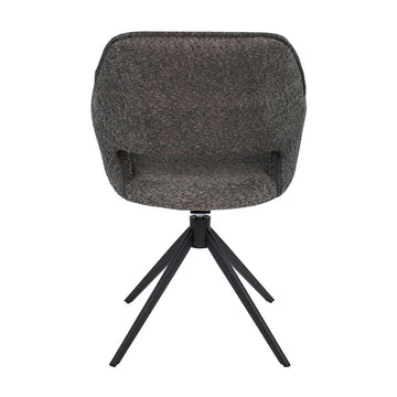 Drehstuhl – Bouclé Stoff, Metallgestell, Dunkelgraue Farbe - Owen | Kick Collection