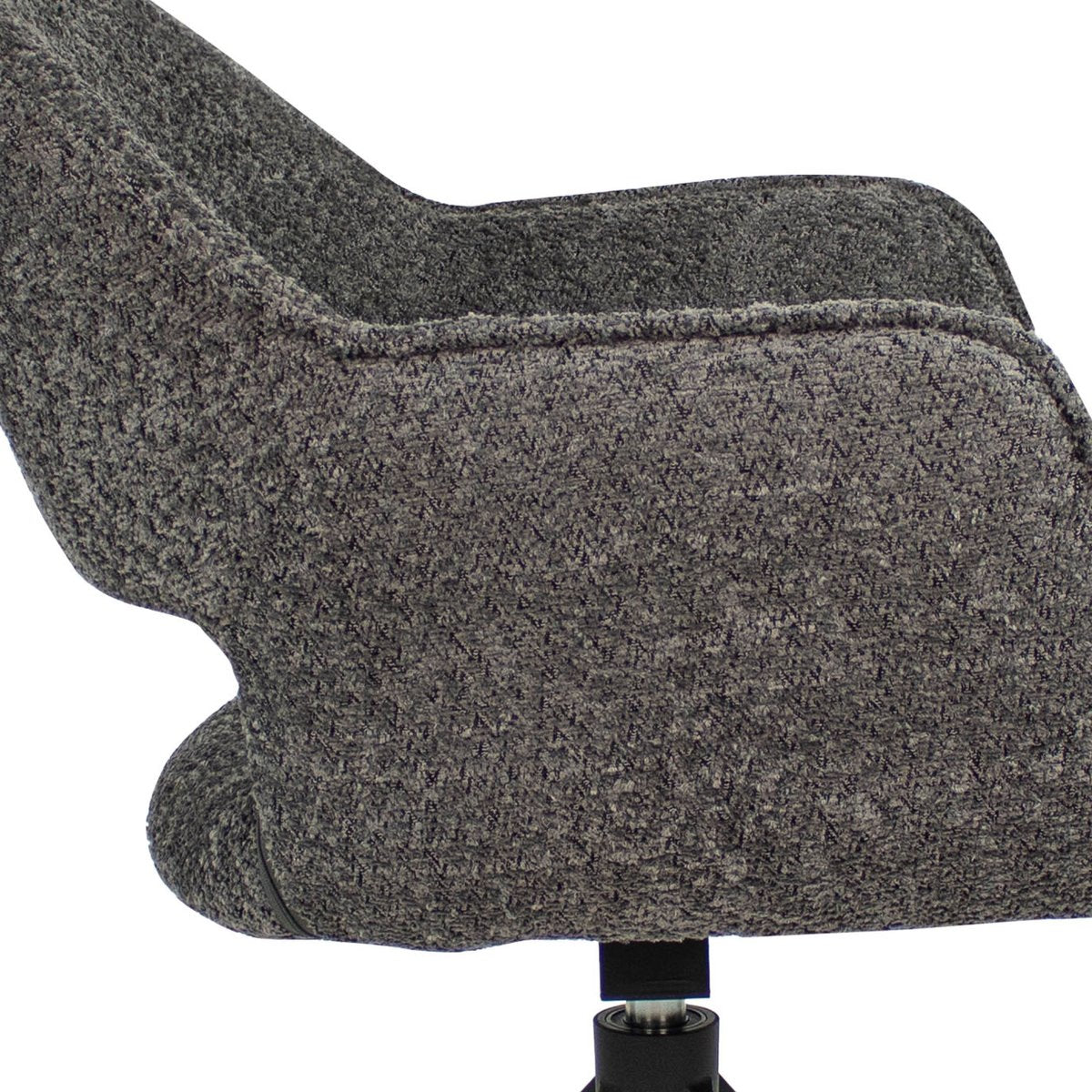Drehstuhl – Bouclé Stoff, Metallgestell, Dunkelgraue Farbe - Owen | Kick Collection