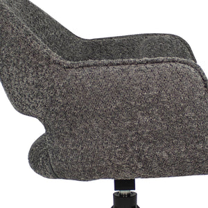 Drehstuhl – Bouclé Stoff, Metallgestell, Dunkelgraue Farbe - Owen | Kick Collection