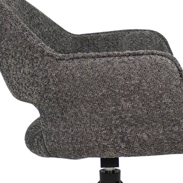 Drehstuhl – Bouclé Stoff, Metallgestell, Dunkelgraue Farbe - Owen | Kick Collection