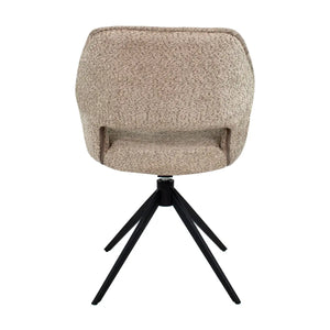 Drehstuhl – Bouclé Stoff, Schwarzes Metallgestell, Beige Farbe - Owen | Kick Collection