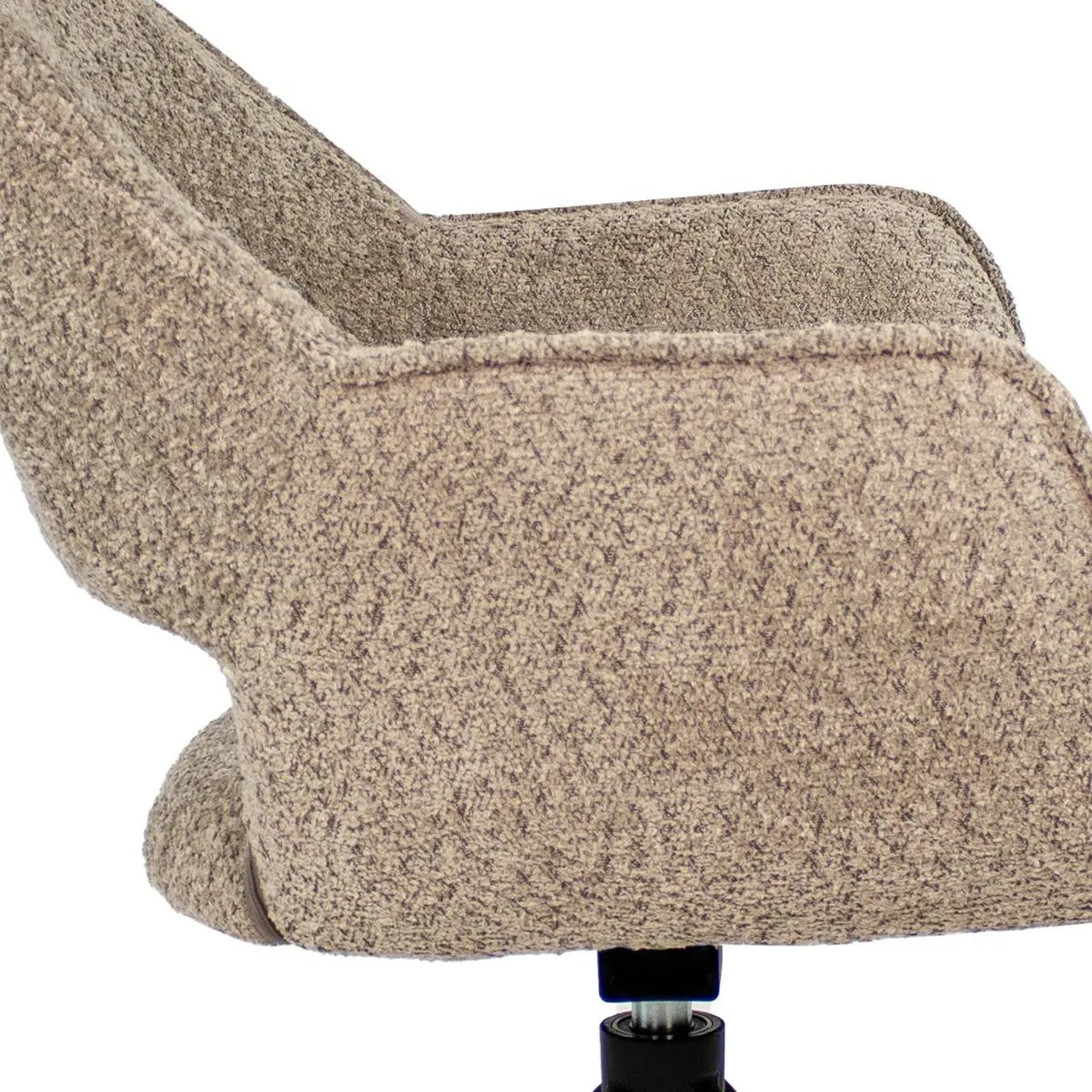 Drehstuhl – Bouclé Stoff, Schwarzes Metallgestell, Beige Farbe - Owen | Kick Collection