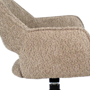 Drehstuhl – Bouclé Stoff, Schwarzes Metallgestell, Beige Farbe - Owen | Kick Collection