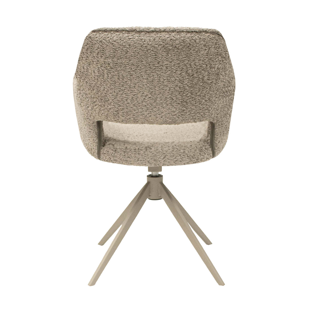 Drehstuhl – Bouclé Stoff, Taupe Metallgestell, Beige Farbe - Owen | Kick Collection