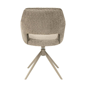Drehstuhl – Bouclé Stoff, Taupe Metallgestell, Beige Farbe - Owen | Kick Collection
